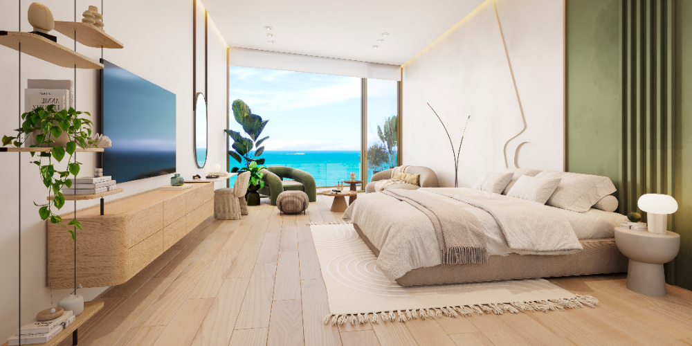 Habitación con vista al mar del proyecto MAWA 22 en Manta